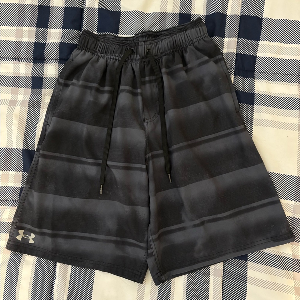 Under Armour Men's Charcoal Striped Swim Shorts